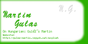 martin gulas business card